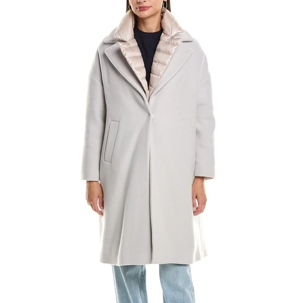 New Herno Twofer Wool-Blend Down Coat Size 42